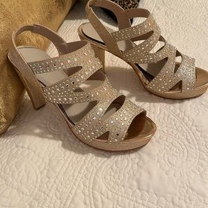 Gold Bling Shoes Size 81/2 Used Once
